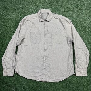 Mack Weldon Button Up Shirt Men's Size XL Gray Long Sleeve Pockets Collared